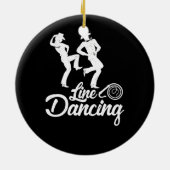 Line Dansline Dans soort dans elke cowboy Keramisch Ornament (Achterkant)
