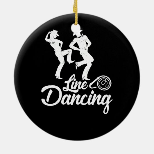 Line Dansline Dans soort dans elke cowboy Keramisch Ornament (Achterkant)