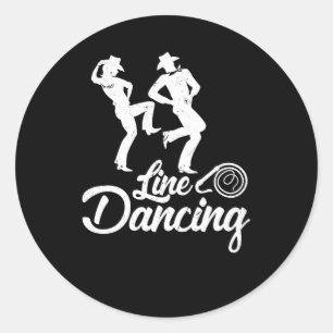 Line Dansline Dans soort dans elke cowboy Ronde Sticker