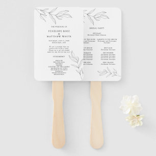 Line Drawing Foliage Ceremony Program Hand Fan Handwaaier