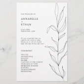 Line Drawing Foliage Leaf Ceremony Program (Voorkant)