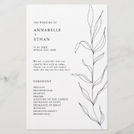 Line Drawing Foliage Leaf Ceremony Program