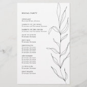 Line Drawing Foliage Leaf Ceremony Program (Achterkant)