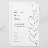 Line Drawing Foliage Leaf Ceremony Program (Voorkant / Achterkant)