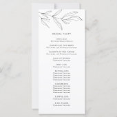 Line Drawing Foliage Leaf Wedding Ceremony Program (Achterkant)