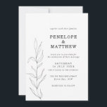 Line Drawing Foliage Leaf Wedding Invitation Kaart<br><div class="desc">Deze aanpasbare huwelijksuitnodigingskaart is ontworpen om te coördineren met ons Line Art Foliage-Collectie en biedt elegante lijntekening van bladbladeren met een klassiek lettertype. Dit is een minimalistische en moderne trouwsuite. Voor een meer geavanceerde aanpassing van dit ontwerp, bijvoorbeeld het wijzigen van de lay-out, het lettertype of de tekstgrootte, klikt u...</div>