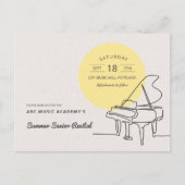 Line Drawing Grand Piano Recital Save the Date Briefkaart (Voorkant)