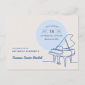 Line Drawing Grand Piano Recital Save the Date Briefkaart (Voorkant)