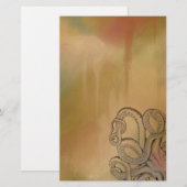 Line Drawing Octopus in Brown Briefpapier (Voorkant / Achterkant)