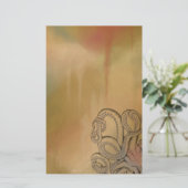 Line Drawing Octopus in Brown Briefpapier (Staand voorkant)