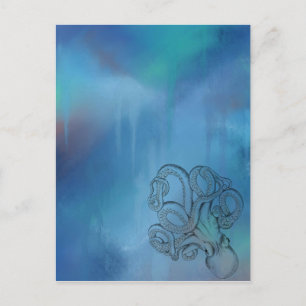 Line Drawing Realism Octopus Briefkaart