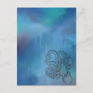 Line Drawing Realism Octopus Briefkaart