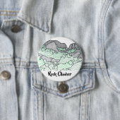 Line Drawing Rocks Mountains Rock Climber Buttonne Ronde Button 7,6 Cm (In situ)