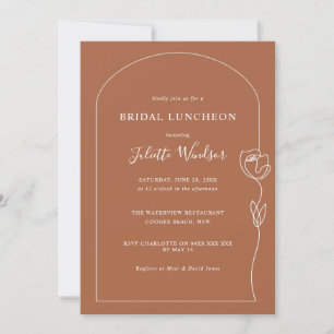 Line Drawing Roos Bridal Luncheon Uitnodiging