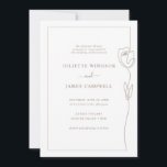 Line Drawing Roos Flower Wedding Invitation Kaart<br><div class="desc">Deze aanpasbare trouwuitnodigkaart is ontworpen om te coördineren met ons Collectie Whimsical Line Roos en bevat een afbeelding van een roos dat in een kader in latte kleur wordt gesmolten, met een klassieke letters. Voor een meer geavanceerde aanpassing van dit ontwerp, bijvoorbeeld het wijzigen van de lay-out, het lettertype of...</div>