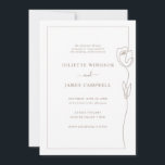 Line Drawing Roos Flower Wedding Invitation Kaart<br><div class="desc">Deze aanpasbare trouwuitnodigkaart is ontworpen om te coördineren met ons Collectie Whimsical Line Roos en bevat een afbeelding van een roos dat in een kader in latte kleur wordt gesmolten, met een klassieke letters. Voor een meer geavanceerde aanpassing van dit ontwerp, bijvoorbeeld het wijzigen van de lay-out, het lettertype of...</div>