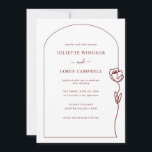 Line Drawing Roos Flower Wedding Invitation Kaart<br><div class="desc">Deze aanpasbare trouwuitnodigkaart is ontworpen om te coördineren met ons Collectie Whimsical Line Roos en bevat een lijntekening van een roos dat in een booggrens op een witte gekleurde achtergrond wordt gesmolten, met een klassieke letters. Voor een meer geavanceerde aanpassing van dit ontwerp, bijvoorbeeld het wijzigen van de lay-out, het...</div>