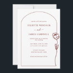 Line Drawing Roos Flower Wedding Invitation Kaart<br><div class="desc">Deze aanpasbare trouwuitnodigkaart is ontworpen om te coördineren met ons Collectie Whimsical Line Roos en bevat een lijntekening van een roos dat in een booggrens op een witte gekleurde achtergrond wordt gesmolten, met een klassieke letters. Voor een meer geavanceerde aanpassing van dit ontwerp, bijvoorbeeld het wijzigen van de lay-out, het...</div>