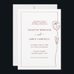 Line Drawing Roos Flower Wedding Invitation Kaart<br><div class="desc">Deze aanpasbare huwelijksuitnodigingskaart is ontworpen om te coördineren met ons Collectie Whimsical Line-Roos en bevat een afbeelding van een roos dat in een wijnkleur is versmolten, met een klassieke letters. Voor een meer geavanceerde aanpassing van dit ontwerp, bijvoorbeeld het wijzigen van de lay-out, het lettertype of de tekstgrootte, klikt u...</div>