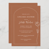 Line Drawing Roos Lingerie Shower Invitation Kaart (Voorkant / Achterkant)
