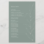 Line Drawing Sage Foliage Ceremony Program (Achterkant)