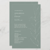 Line Drawing Sage Foliage Ceremony Program (Voorkant / Achterkant)