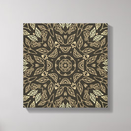 Line Drawing Sepia Tan Abstract Calm Home Wall Art Canvas Afdruk