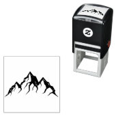 Line Drawn Mountain Rustic Wedding Station Zelfinktende Stempel (In situ)