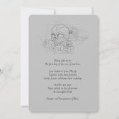 Line Drawn Skull and Rozen Wedding Invitations Kaart (Voorkant)