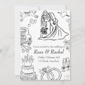 Line Drawn Wedding Invitation Kaart (Voorkant)