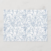 Line Drawns Floral Toile Baby shower Advies Kaart (Achterkant)