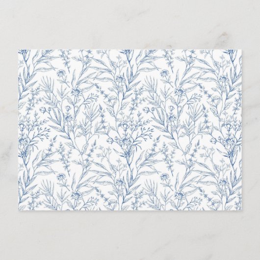 Line Drawns Floral Toile Baby shower Advies Kaart (Achterkant)