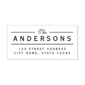 Line Elegant Familienaam Return Adres Zelfinktende Stempel (Design)