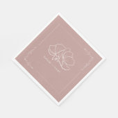 Line Floral Pink Earth Tone Wedding Servet (Hoek)