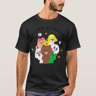 Line Friends Brown and Friends Group T-shirt
