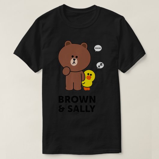 Line Friends Brown and Sally Speech Bubbles Premiu T-shirt (Design voorkant)