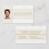 Line Golden Minimalist Professional-Visitekaartje Visitekaartje (Voorkant / Achterkant)