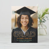 LINE HOLLOW AFSTUDEERDER | Aangepaste kleurenfoto  Aankondiging (Staand voorkant)