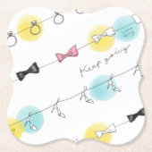 Line Line Ribbon Shoes in White Kartonnen Onderzetters (Voorkant)