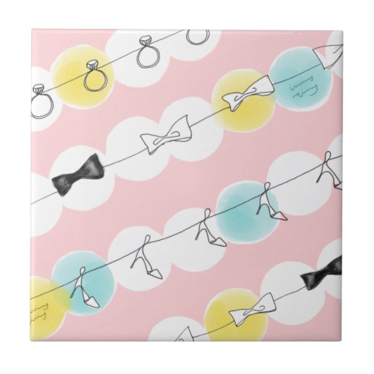 Line Line Ribbon Shoes Tegeltje (Voorkant)