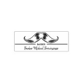 Line Logo Mustache Simple Barbershop Zelfinktende Stempel (Design)