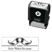 Line Logo Mustache Simple Barbershop Zelfinktende Stempel (In situ)