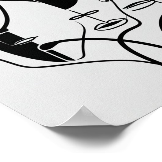 Line Minimalist Face Drawing Poster (Hoek)