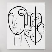 Line Minimalist Face Drawing Poster (Voorkant)