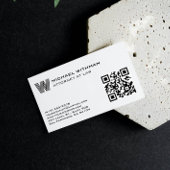 LINE MONOGRAM  MASCULINE QR ATTORNEY ACCOUNTANT VISITEKAARTJE