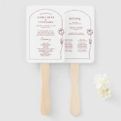 Line Roos Ceremony Program Hand Fan Handwaaier (Voorkant en achterkant)