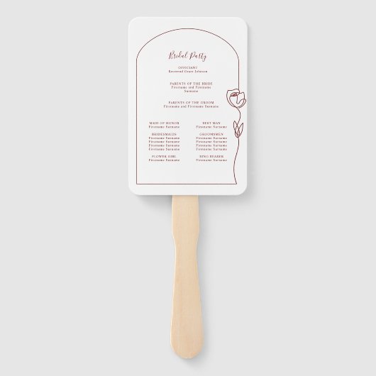Line Roos Ceremony Program Hand Fan Handwaaier (Achterkant)