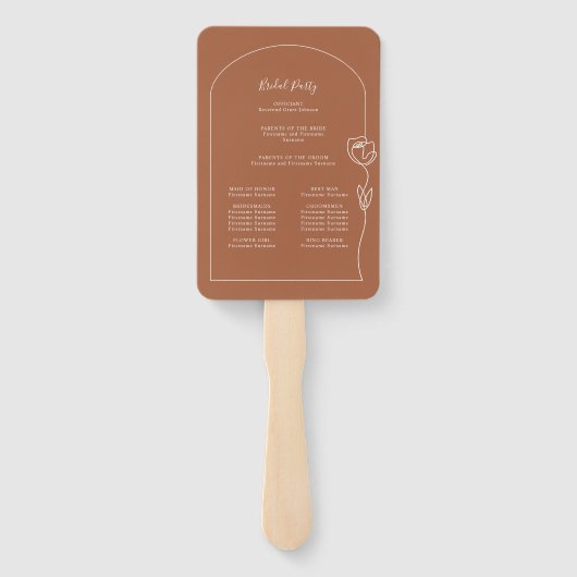 Line Roos Ceremony Program Hand Fan Handwaaier (Achterkant)