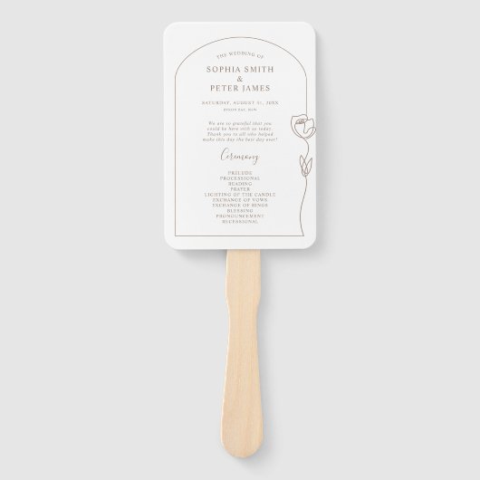 Line Roos Ceremony Program Hand Fan Handwaaier (Voorkant)