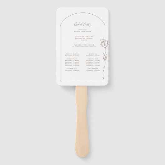 Line Roos Ceremony Program Hand Fan Handwaaier (Achterkant)